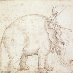 Olifant Hanno en zijn Mahout door Italian School