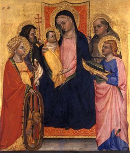 Madonna en Kind op de troon met vier heiligen, c.1400 door Italian School