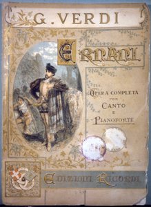 Ernani door Verdi, omslag voor de partituur voor zang en piano, midden 19e eeuw door Italian School