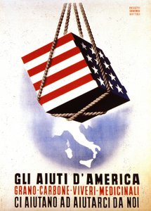 Europees Herstelprogramma (ERP) (1948-1952): "Amerikaanse hulp voor de wederopbouw van Europa". Poster van Rossetti - Cremonesi - Bottoli uit 1948 (poster)