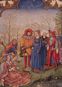 F.4v Maand april: een huwelijksstoet, uit Brevarium Grimani door Italian School