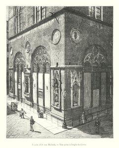 Gevel van Orsanmichele, gezien vanaf de hoek van de Corso (gravure) door Italian School