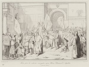 Feest voor de behaalde overwinning, boven Ulrico Patriarch van Aquileia door Italian School