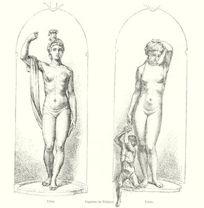 Beeldjes van het Voetstuk, Pallas, Venus (gravure) door Italian School