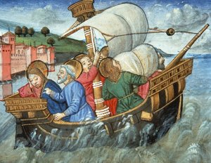 Storm op de Tiberiaanse Zee door Italian School