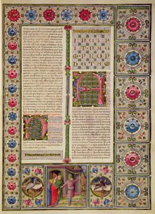 Fol.99r Opening van het Boek van de Profeet Naum, uit de Borso d