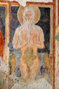 Fresco - De heilige Onophrius de Kluizenaar door Italian School
