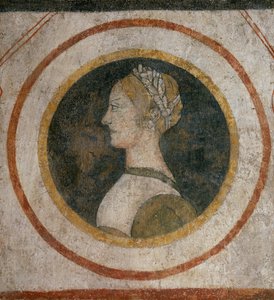 Fresco van een vrouw van de Vismara-familie, voorheen in de Casa Vismara in Legnano door Italian School