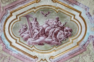 Frescogewelf van de achterste apsiscrypte van de kathedraal door Italian School