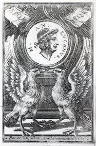 Frontispice voor Lucans Pharsalia door Marcus Annaeus Lucanus, editie gepubliceerd in 1663 door Italian School