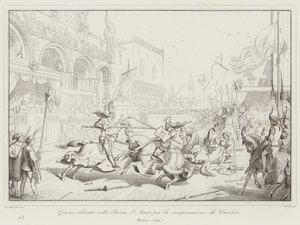 Toernooi gehouden op het San Marco-plein voor de herovering van Candia door Italian School