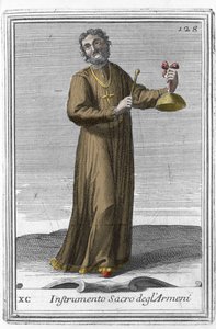 Heilig Armeens instrument: muziekinstrument vergelijkbaar met een bel. Gravure uit 