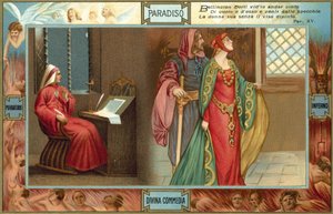 Illustratie voor De goddelijke komedie van Dante (kleurenlitho) door Italian School