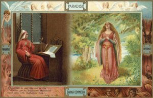 Illustratie voor De goddelijke komedie van Dante (kleurenlitho) door Italian School