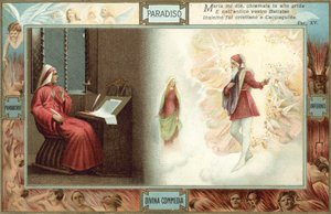 Illustratie voor De goddelijke komedie van Dante (kleurenlitho) door Italian School