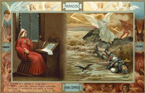 Illustratie voor De goddelijke komedie van Dante (kleurenlitho) door Italian School