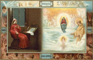 Illustratie voor De goddelijke komedie van Dante (kleurenlitho) door Italian School