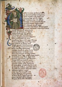 Incipit uit Laudae. 15e eeuw (verlicht handschrift) door Italian School
