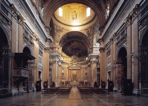 Interieur van de kerk van Gesù in Rome, circa 1568