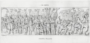De Zuil van Trajanus (gravure) door Italian School