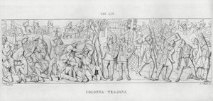 De Zuil van Trajanus (gravure) door Italian School