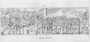 De Zuil van Trajanus (gravure) door Italian School