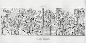 La Colonna Trajana door Italian School
