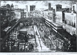 Groot toernooi op Piazza Navona, c.1610 door Italian School