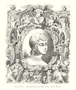 Laure de Noves, Fac-simile van een portret uit de 16e eeuw, British Museum (gravure) door Italian School