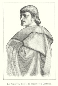 Masaccio, naar de fresco in de Carmine (gravure) door Italian School