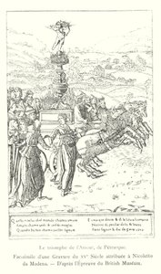 De triomf van de liefde, van Petrarca, Fac-simile van een gravure uit de 15e eeuw toegeschreven aan Nicoletto da Modena, naar het exemplaar van het British Museum (gravure) door Italian School