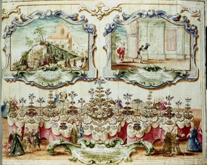 Lunch ter ere van de adel van Bologna voor het feest van Sint Bartholomeus. 1723. Archivio di Stato di Bologna