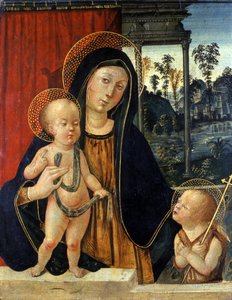 Madonna en Kind met een jonge Johannes de Doper door Italian School