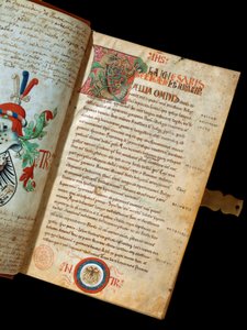 Manuscript "De Bello Gallico, Commentaren op de Oorlog van de Galliërs" door Julius Caesar (100-44 v.Chr.) door Italian School