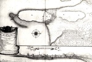 Kaart van het fort bij Modon, Morea door Italian School