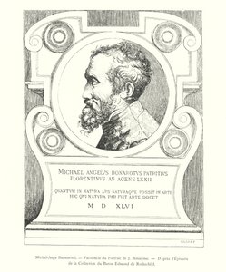 Michel-Ange Buonarotti, Fac-simile van het Portret van J Bonasone, Naar de Proef van de Collectie van Baron Edmond de Rothschild door Italian School