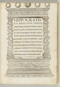 Octoginta volumina, het Hippocratische corpus vertaald van Grieks naar Latijn door Marcus Fabius Calvus (c.1440-1527), Rome: Franciscus Minutius Calvus