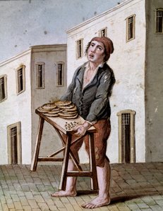 Oude Napolitaanse beroepen: een pizzaverkoper