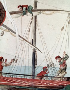 Oude Napolitaanse beroepen: een vissersboot door Italian School