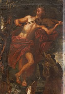 Orpheus betovert de dieren met muziek, Mythe van Orpheus door Italian School