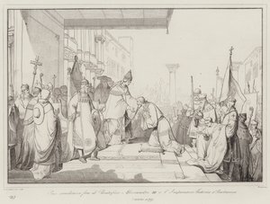 Vrede gesloten tussen Paus Alexander III en Keizer Frederik I Barbarossa door Italian School