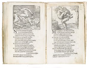 Pagina uit "Sonetti Lussuriosi" door Pietro Aretino, geïllustreerd door Giulio Romano en gegraveerd door Marcantonio Raimondi, gepubliceerd Venetië, ca. 1527 door Italian School