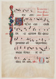 Pagina uit een missaal of koorboek, Noord-Italië, eerste helft van de 15e eeuw door Italian School