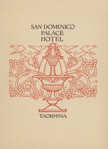Pagina uit brochure voor San Domenico Palace Hotel, Taormina (litho) door Italian School