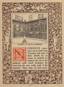 Pagina uit brochure voor San Domenico Palace Hotel, Taormina (litho) door Italian School