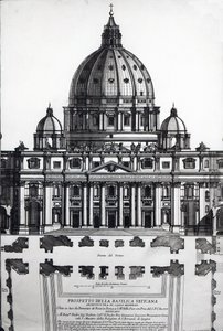 Plan van St. Pieter, Rome, gegraveerd door Alessandro Specchi door Italian School