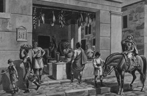 Pompei: Een magazijn (litho)