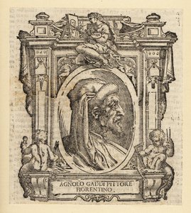 Portret van Agnolo Gaddi, Italiaanse schilder uit Florence, circa 1350-1396 door Italian School