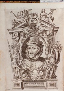 Portret van Cesare Negri genaamd Il Trombone (1536-1604), een Italiaanse danser door Italian School