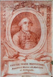 Portret van Davide Perez (1710-1778) Italiaanse componist door Italian School